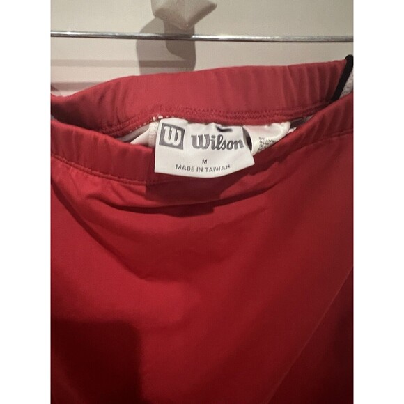 *WILSON* Red Fitted Tennis Skirt With Shorts Sz M Skort - Picture 2 of 4